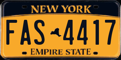 NY license plate FAS4417