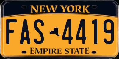 NY license plate FAS4419