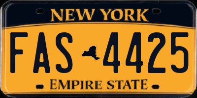 NY license plate FAS4425