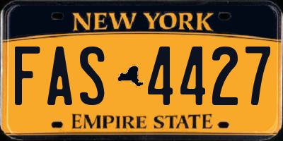 NY license plate FAS4427