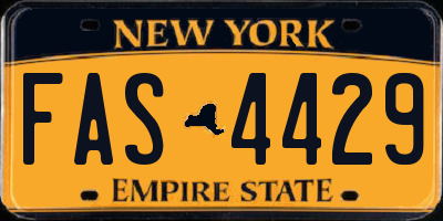 NY license plate FAS4429