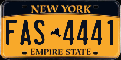NY license plate FAS4441