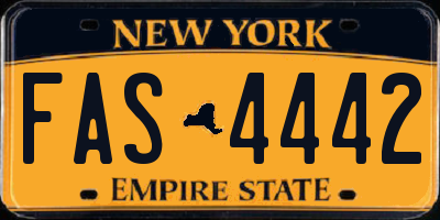 NY license plate FAS4442