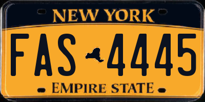 NY license plate FAS4445