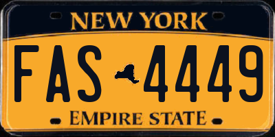 NY license plate FAS4449