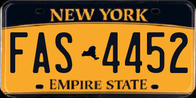 NY license plate FAS4452