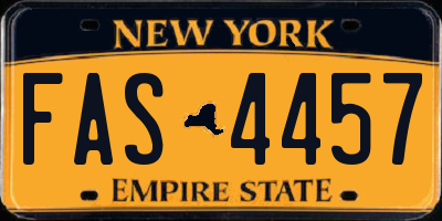 NY license plate FAS4457