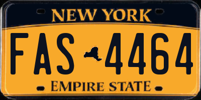 NY license plate FAS4464