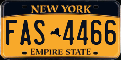 NY license plate FAS4466