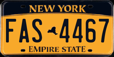 NY license plate FAS4467