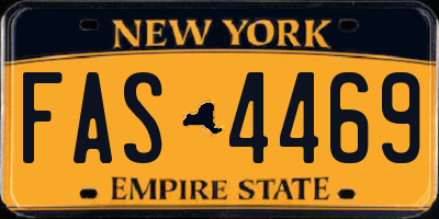 NY license plate FAS4469