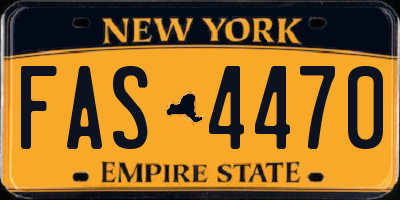 NY license plate FAS4470