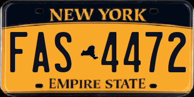 NY license plate FAS4472