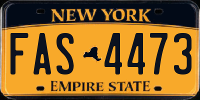 NY license plate FAS4473