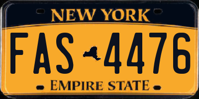 NY license plate FAS4476