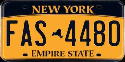 NY license plate FAS4480