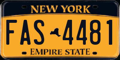 NY license plate FAS4481