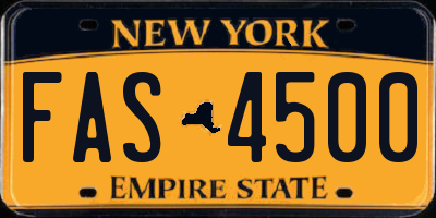 NY license plate FAS4500