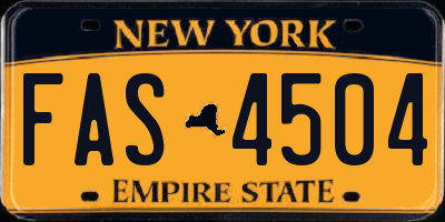 NY license plate FAS4504