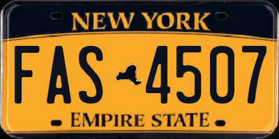 NY license plate FAS4507