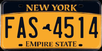 NY license plate FAS4514