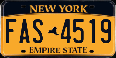 NY license plate FAS4519