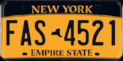 NY license plate FAS4521