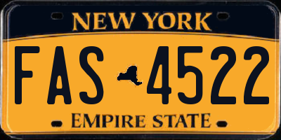 NY license plate FAS4522