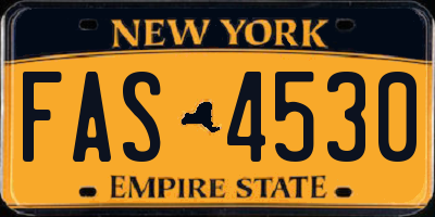 NY license plate FAS4530