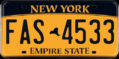 NY license plate FAS4533