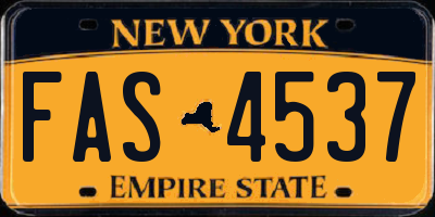 NY license plate FAS4537