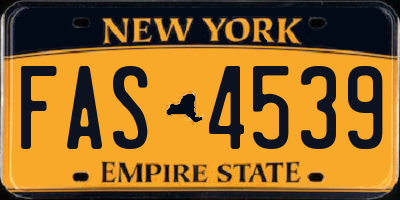 NY license plate FAS4539