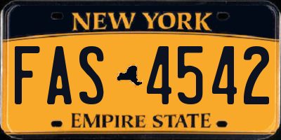 NY license plate FAS4542