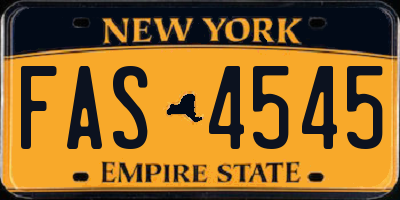 NY license plate FAS4545