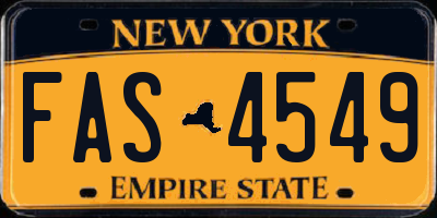 NY license plate FAS4549