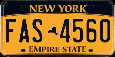 NY license plate FAS4560