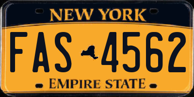 NY license plate FAS4562