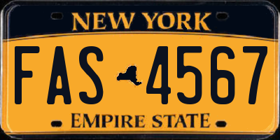 NY license plate FAS4567