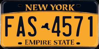 NY license plate FAS4571