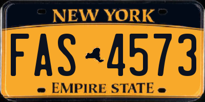 NY license plate FAS4573