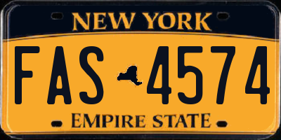 NY license plate FAS4574