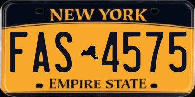 NY license plate FAS4575