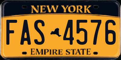 NY license plate FAS4576