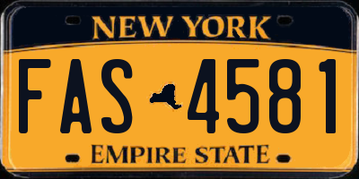 NY license plate FAS4581