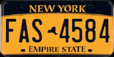 NY license plate FAS4584