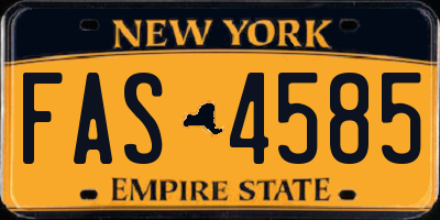 NY license plate FAS4585