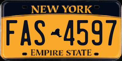 NY license plate FAS4597