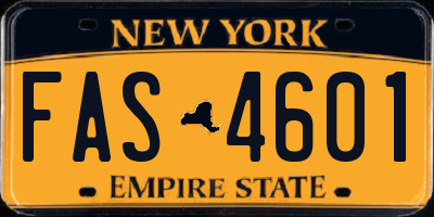 NY license plate FAS4601
