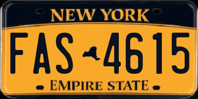 NY license plate FAS4615