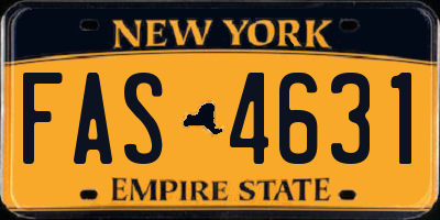 NY license plate FAS4631